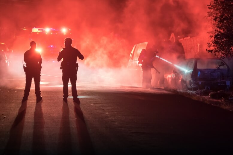 DJI drone at fire and rescue operation